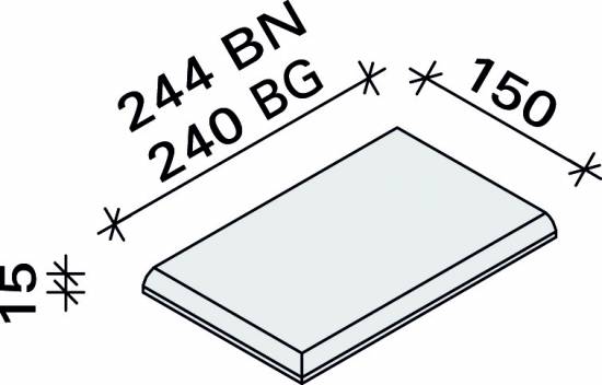 Плитка с мягким углом левая Interbau 244x150, арт. 1157 RH B