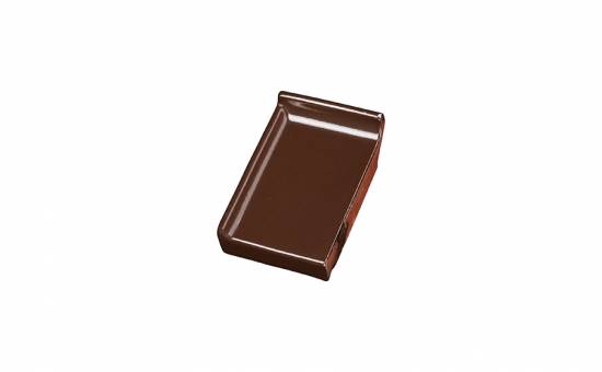 Клинкерный завершающий водоотлив с бортиком левый Terca Dark brown глазурованный, 160*105*30 мм