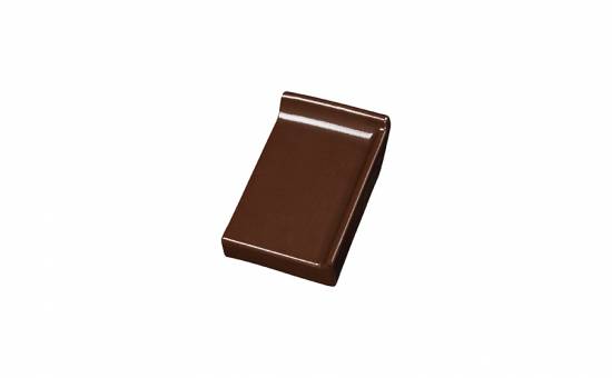 Клинкерный завершающий водоотлив с бортиком правый Terca Dark brown глазурованный, 160*105*30 мм